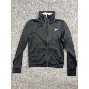 Nike Sportswear Jacket Women's Small (4-6) Black Full Zip High Neck Pockets